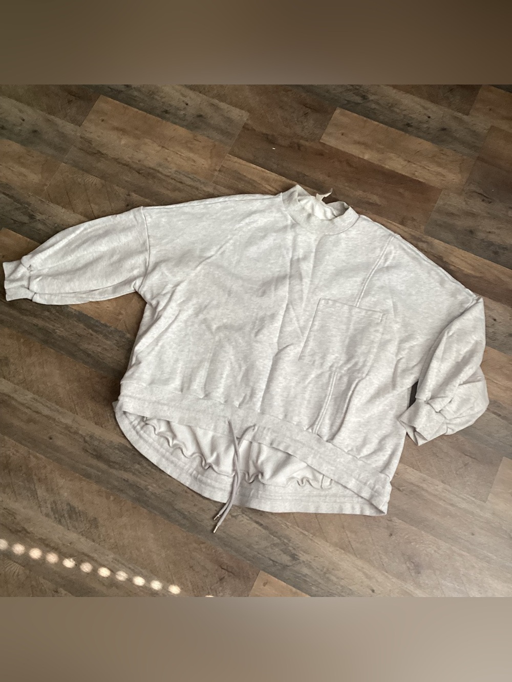 Nap Light Heather Gray Drawstring Pullover Sweater